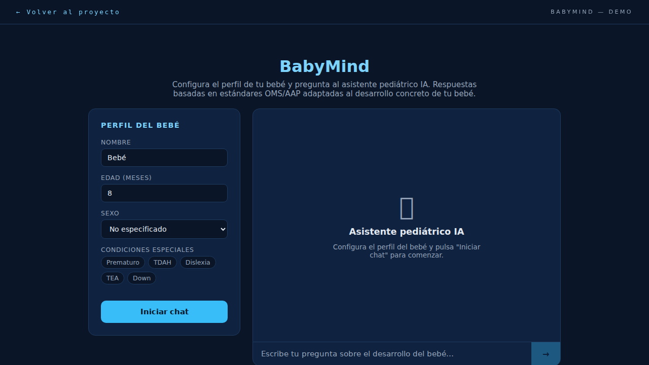 BabyMind: un asistente de desarrollo infantil con alertas pediátricas y memoria conversacional